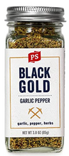 Load image into Gallery viewer, PS Seasoning Black Gold Garlic Pepper Seasoning 3 Oz. Jar