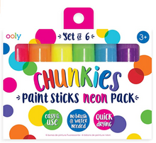 Load image into Gallery viewer, OOLY, Chunkies, Paint Sticks, Quick Drying, Set of 6 - Neon Set