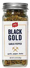 Load image into Gallery viewer, PS Seasoning Black Gold Garlic Pepper Seasoning 3 Oz. Jar
