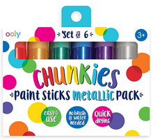 Load image into Gallery viewer, OOLY, Chunkies, Paint Sticks, Quick Drying, Set of 6 - Metallic Set
