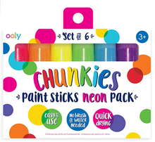 Load image into Gallery viewer, OOLY, Chunkies, Paint Sticks, Quick Drying, Set of 6 - Neon Set
