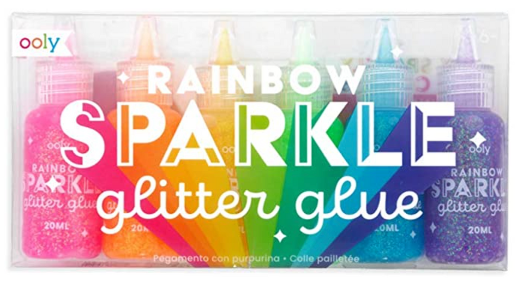 Ooly, Rainbow Sparkle Glitter Glue, Set of 6