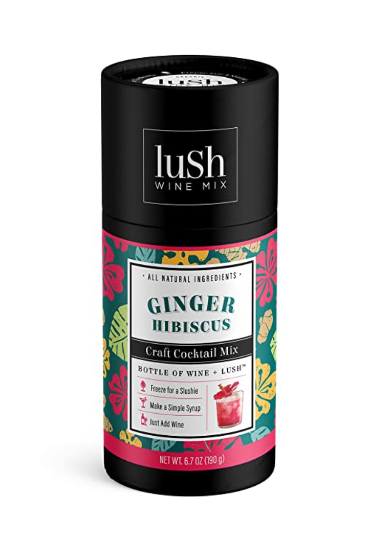 Lush Wine Mix - Organic Mix for Wine Slushies and Simple Syrup Cocktails (Ginger Hibiscus, 1-Pack)