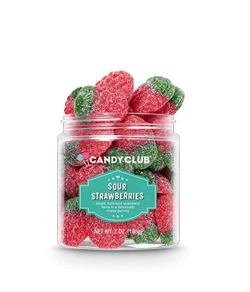 Candy Club Gourmet Gummy Sour Strawberries, 7oz Jar