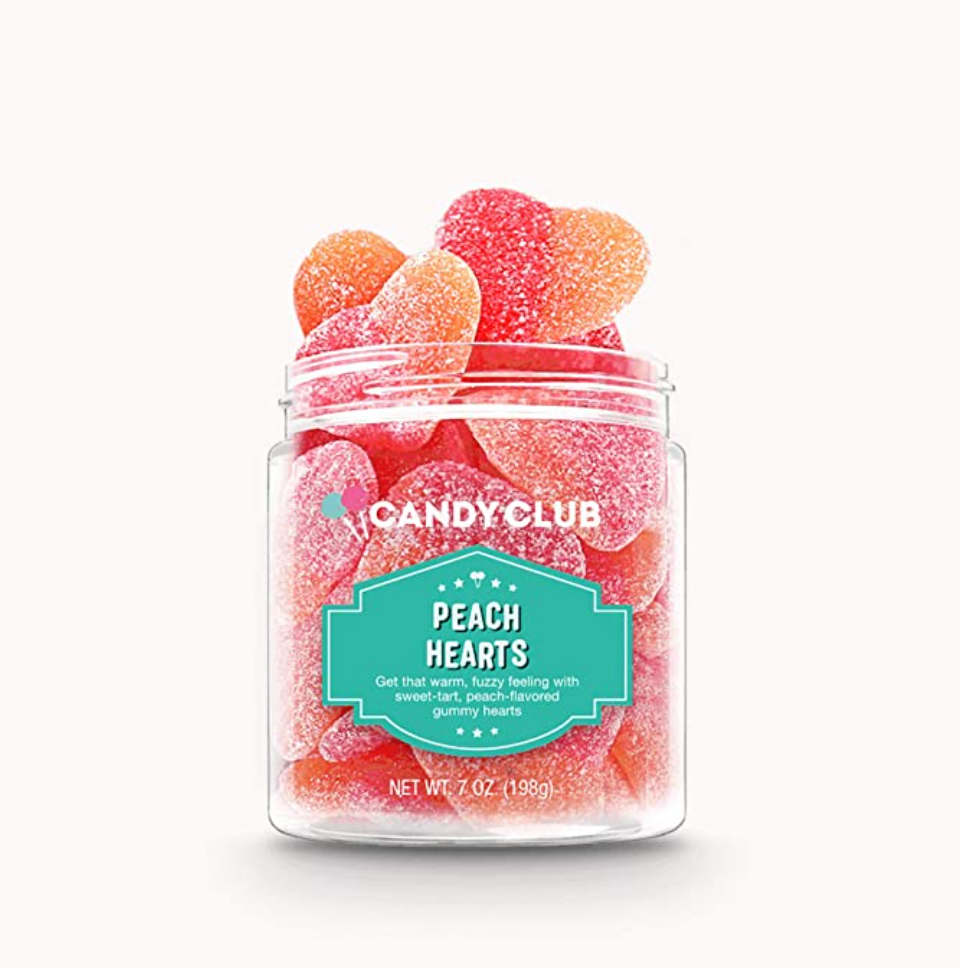 Candy Club Gourmet Gummy Peach Hearts, 7oz Jar