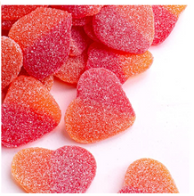 Load image into Gallery viewer, Candy Club Gourmet Gummy Peach Hearts, 7oz Jar
